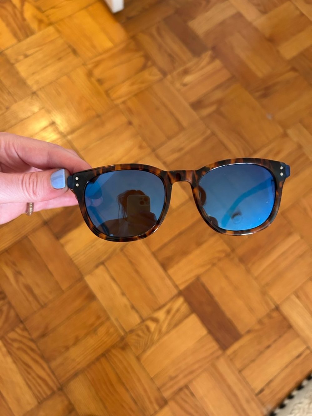 Marc by Marc Jacobs Tortoiseshell Sunglasses with Blue Mirrored Lenses